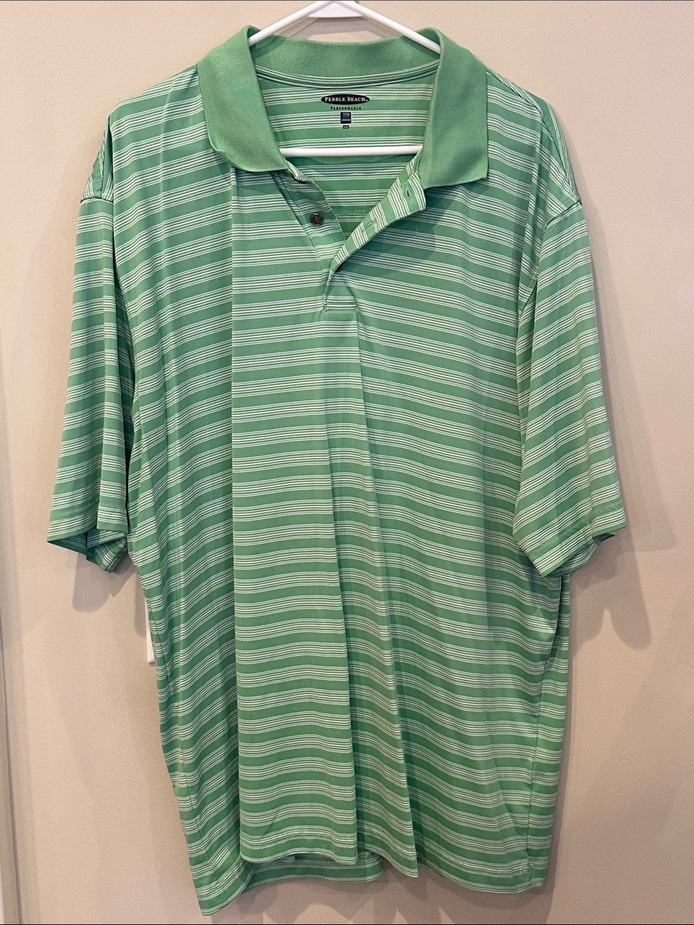 Pebble Beach Mint Green Striped Polo